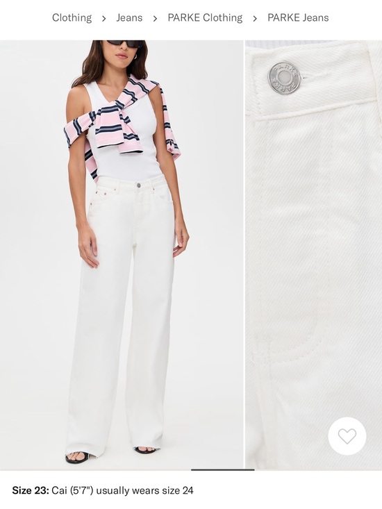 Parker Denim - Parker Parke low rise baggy jean white in Cream
